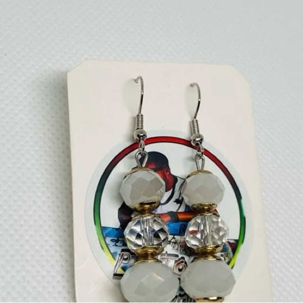 Silver and Gold Hoop Earrings with Crystal Accents. Customized! @Pictonshandcraf